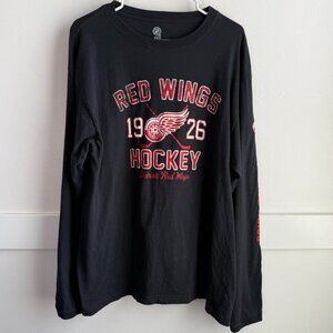 NHL Black Red Wings Hockey Long Sleeve Shirt